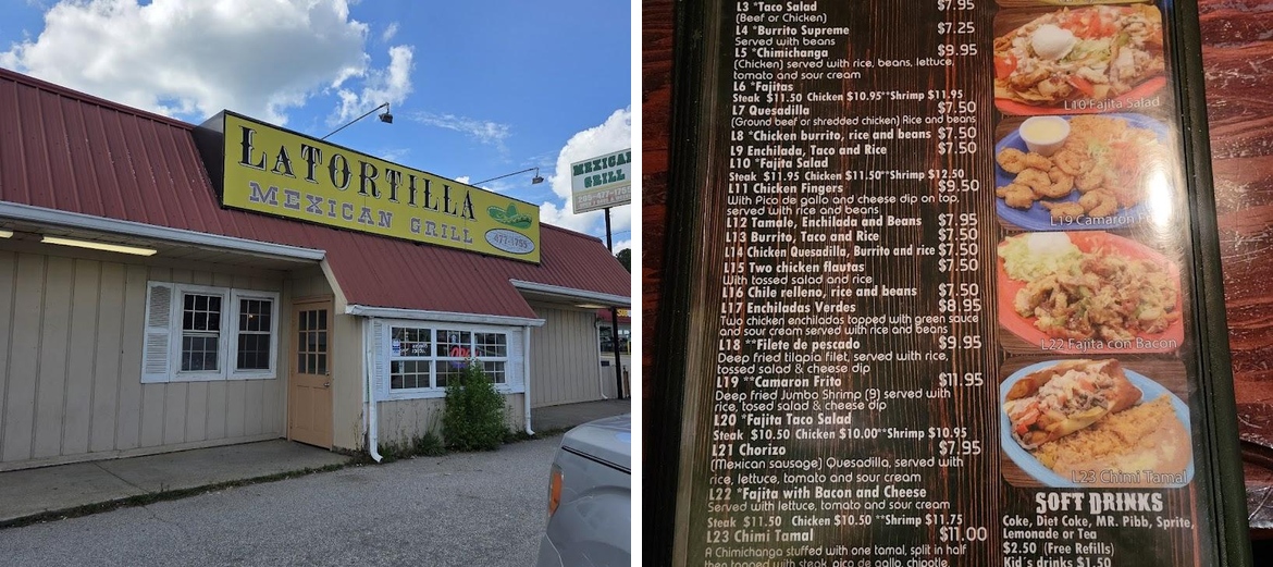 La Tortilla Menu